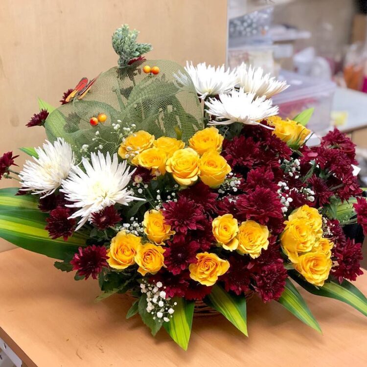 Yellow Rose Basket